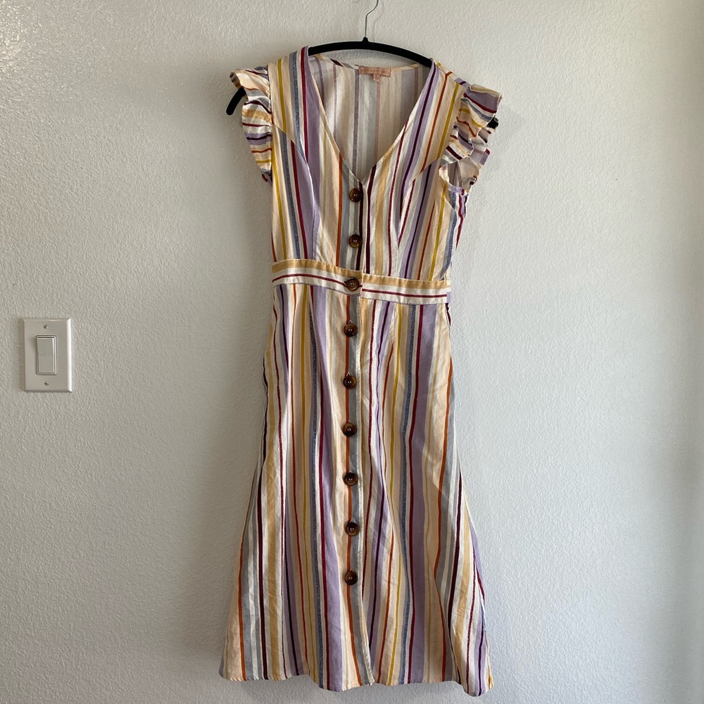Colorful Linen Midi Dress